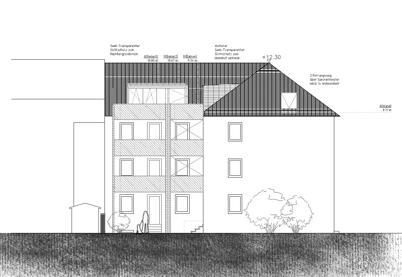 Dachgeschossausbau, Giebel u. Altane